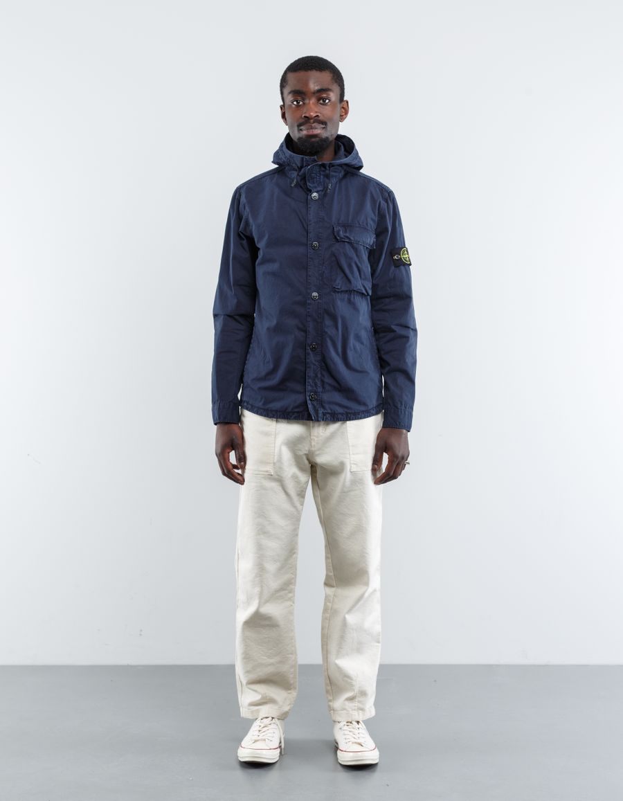 ジャケット・アウター STONE  NY HOODED OVERSHIRT Vintage Stone island XLARGE Denim overshirt Hoodie Buttoned