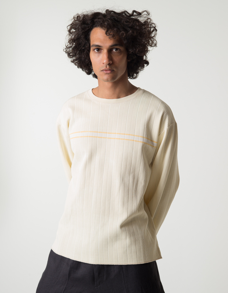 ERL                                                Stripe Print L/S T-Shirt - Taupe