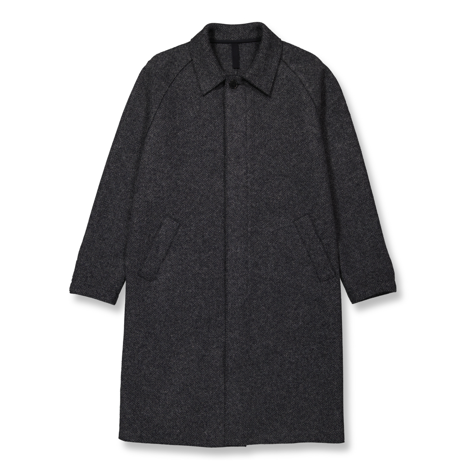 Herringbone Fly Front Raglan Coat