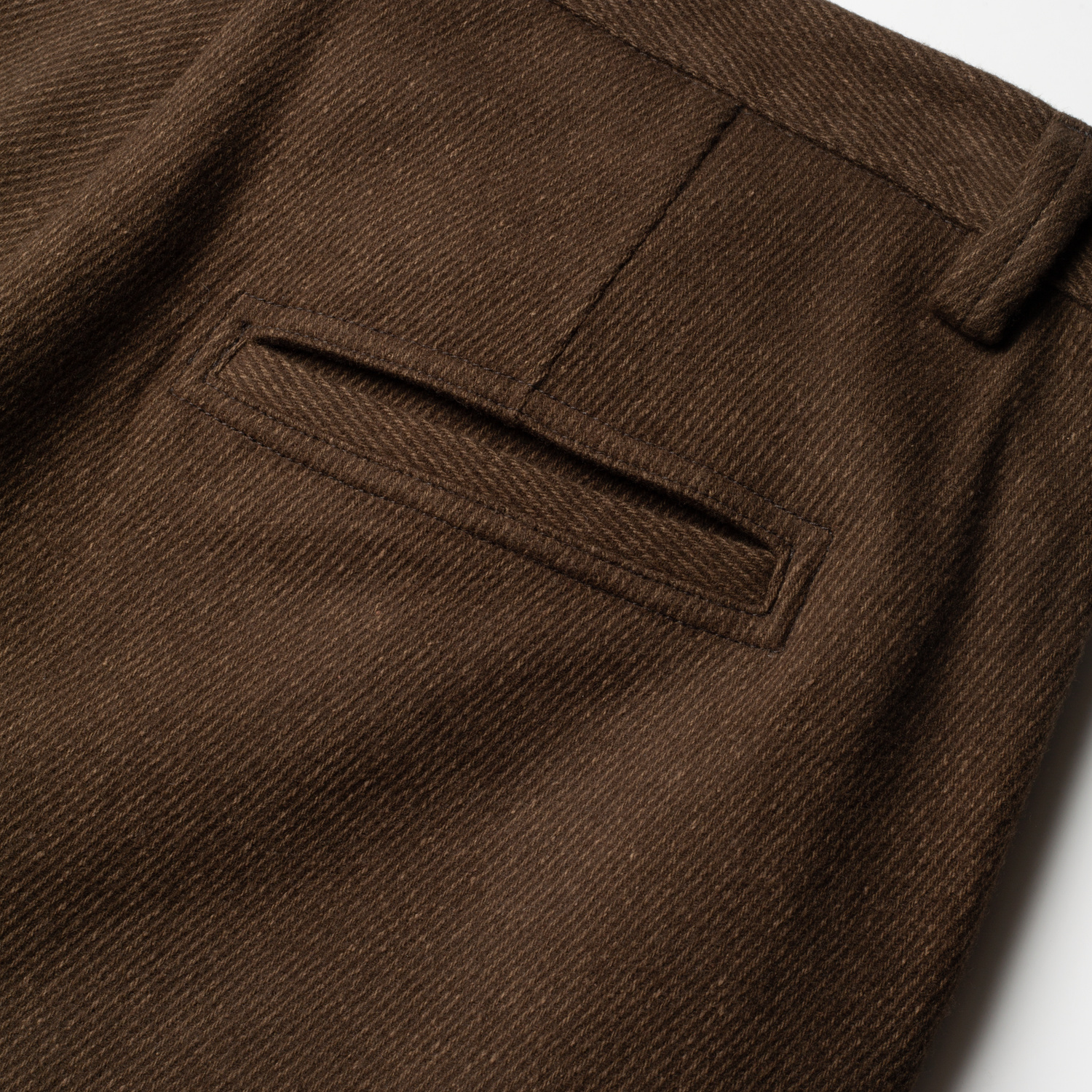 evan kinori/single pleat pant　Mサイズ Single Pleat Pant - Organic Cotton Moleskin, Brown – evan kinori
