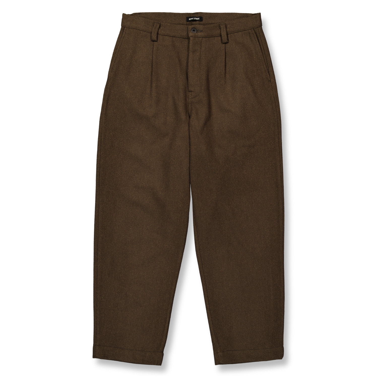 Evan Kinori Single Pleat Pant Brown | Nitty Gritty