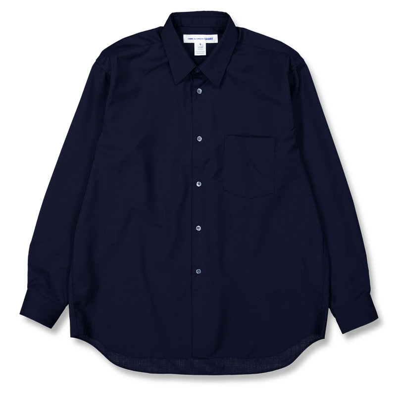 Comme des Garçons SHIRT Forever Wide Fit Cotton Shirt Navy | Nitty