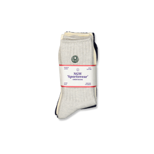 Nitty Gritty® Worldwide 3-Pack Sport Crew Socks - White/Navy/Grey