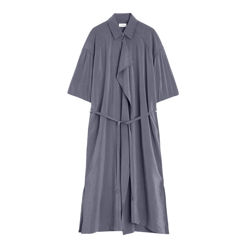 オールインワン・サロペット Lemaire Asymmetrical Shirt Dress With Tie Belt Asphalt Asymmetrical Shirt Dress | LEMAIRE