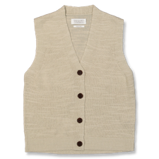 Toast                                              Fine Linen Cotton Knitted Tank - Parchment