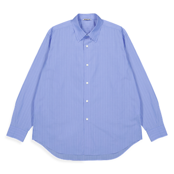 トップス SUVIN HIGH COUNT CLOTH STRIPE SHIRTS Suvin High Count Cloth Stripe Shirt — Blue Stripe – La Garçonne