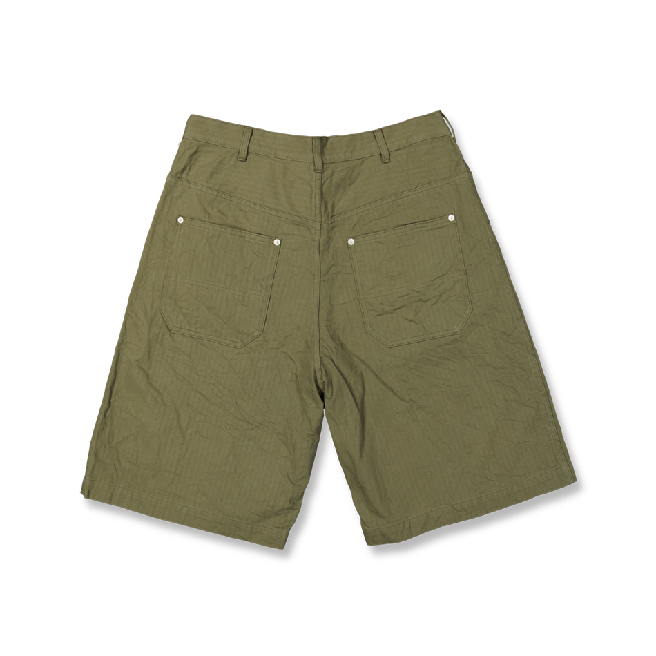 Cotton Twill Wide Leg Shorts