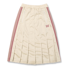 Needles Pleated Track Skirt Poly Smooth - Ivory