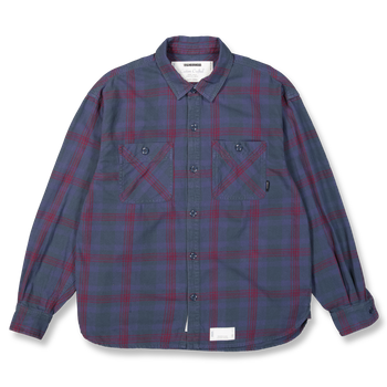 トップス NEIGHBORHOOD SAVAGE TARTAN CHECK SHIRT NEIGHBORHOOD Savage Tartan Check Shirt LS Grey/Saxe | HAVEN