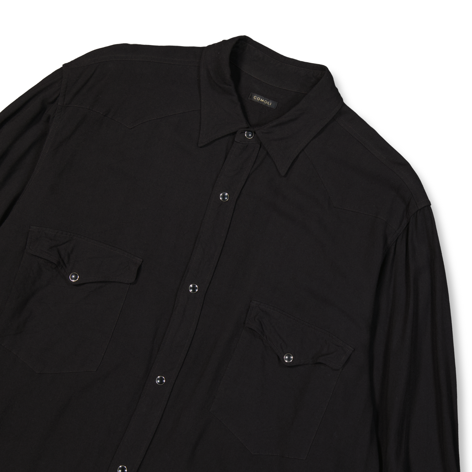 COMOLI Rayon Western Shirt Black | Nitty Gritty