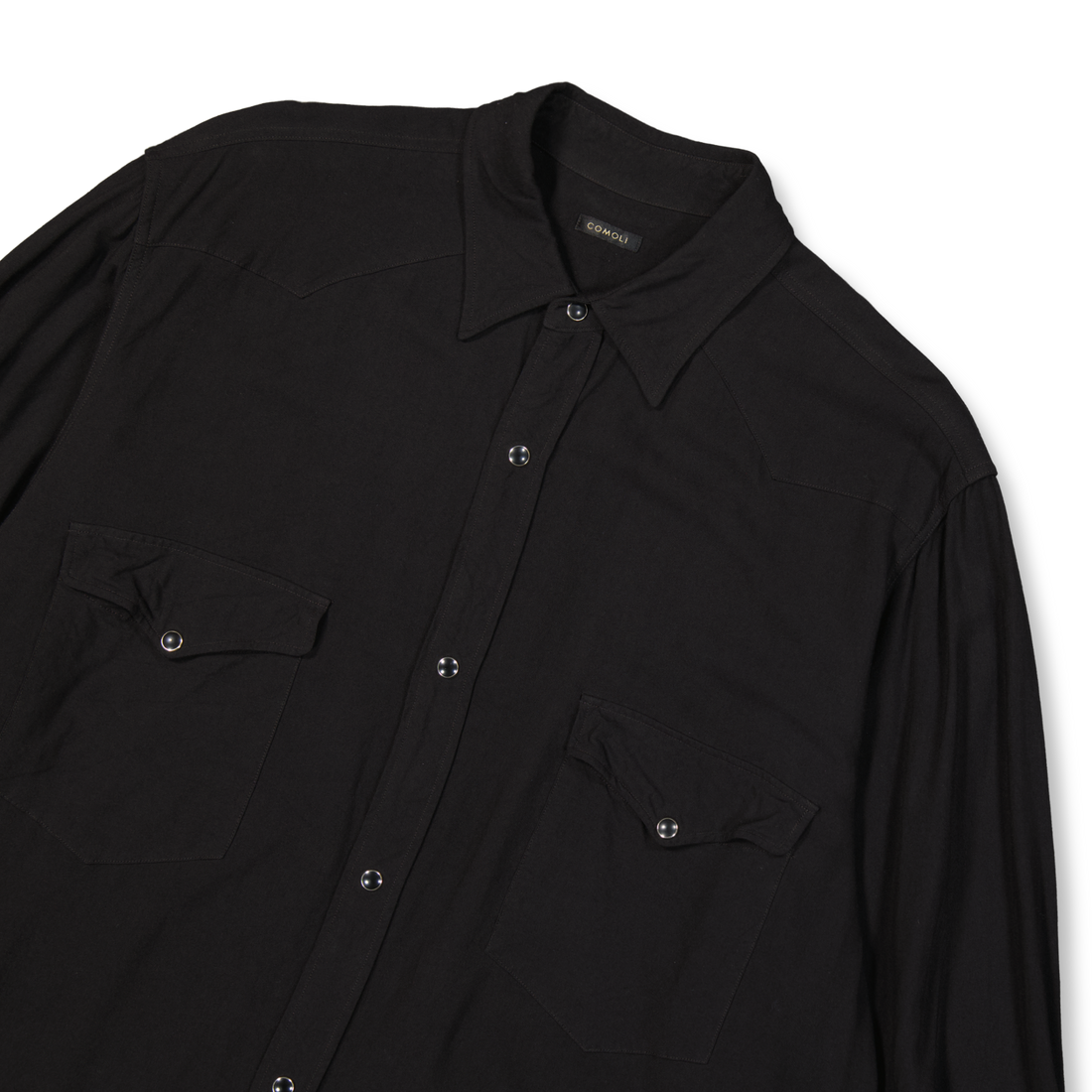 SILK RAYON WESTERN SHIRT COAL BLACK Mサイズ nbrapr23mensecommjames-