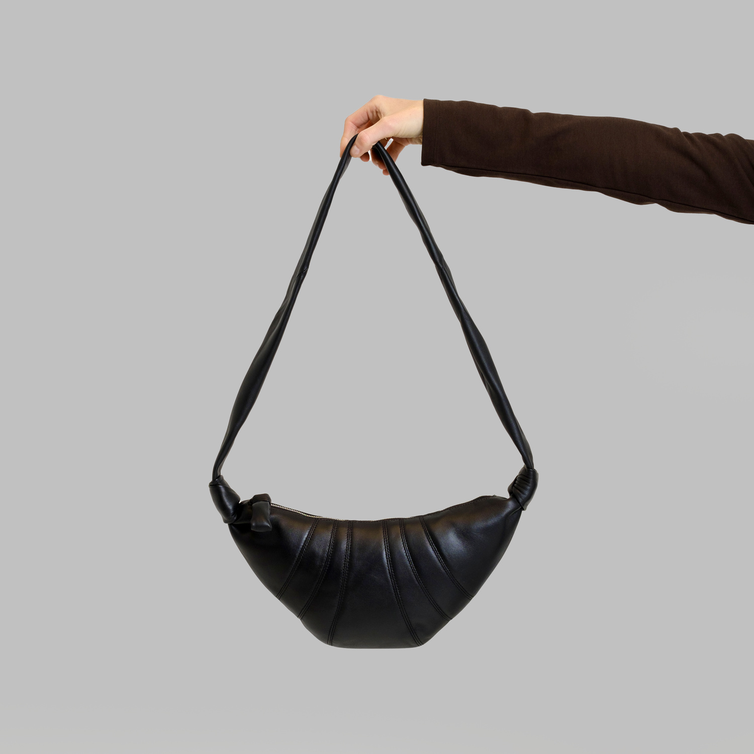 バッグ LEMAIRE SMALL CROISSANT BAG BLACK SMALL CROISSANT BAG IN LEATHER - Black - Soft Nappa Leather