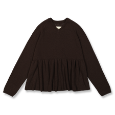 Cordera Merino & Cashmere Peplum Top - Brown