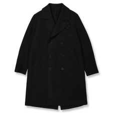 Harris Wharf London Long Peacoat Boiled Wool - Black