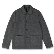 Harris Wharf London Utility Jacket Boiled Wool - Middle Grey