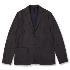Harris Wharf London Blazer P.O.W. Crafted With Loro Piana Fabric - Grey & Brown