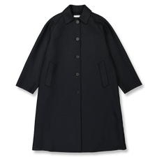 Harris Wharf London Balmacaan Pressed Wool With Quilted Lining - Dark Blue