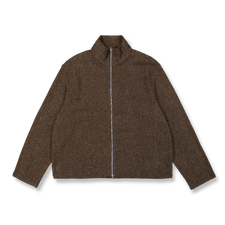 Our Legacy Shrunken Fullzip Polo - Brown Sparse Buckle Weave