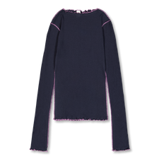 Baserange Vein Long Sleeve Tee - Murano Navy (Undyed)