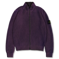 Stone Island Two Colour Spray Knit Zip Sweater - 5100017 - Amaranth