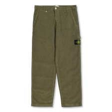 Stone Island Cotton Moleskin Trousers - Military Green