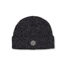 Stone Island Knit Reflective Beanie - Black Melange