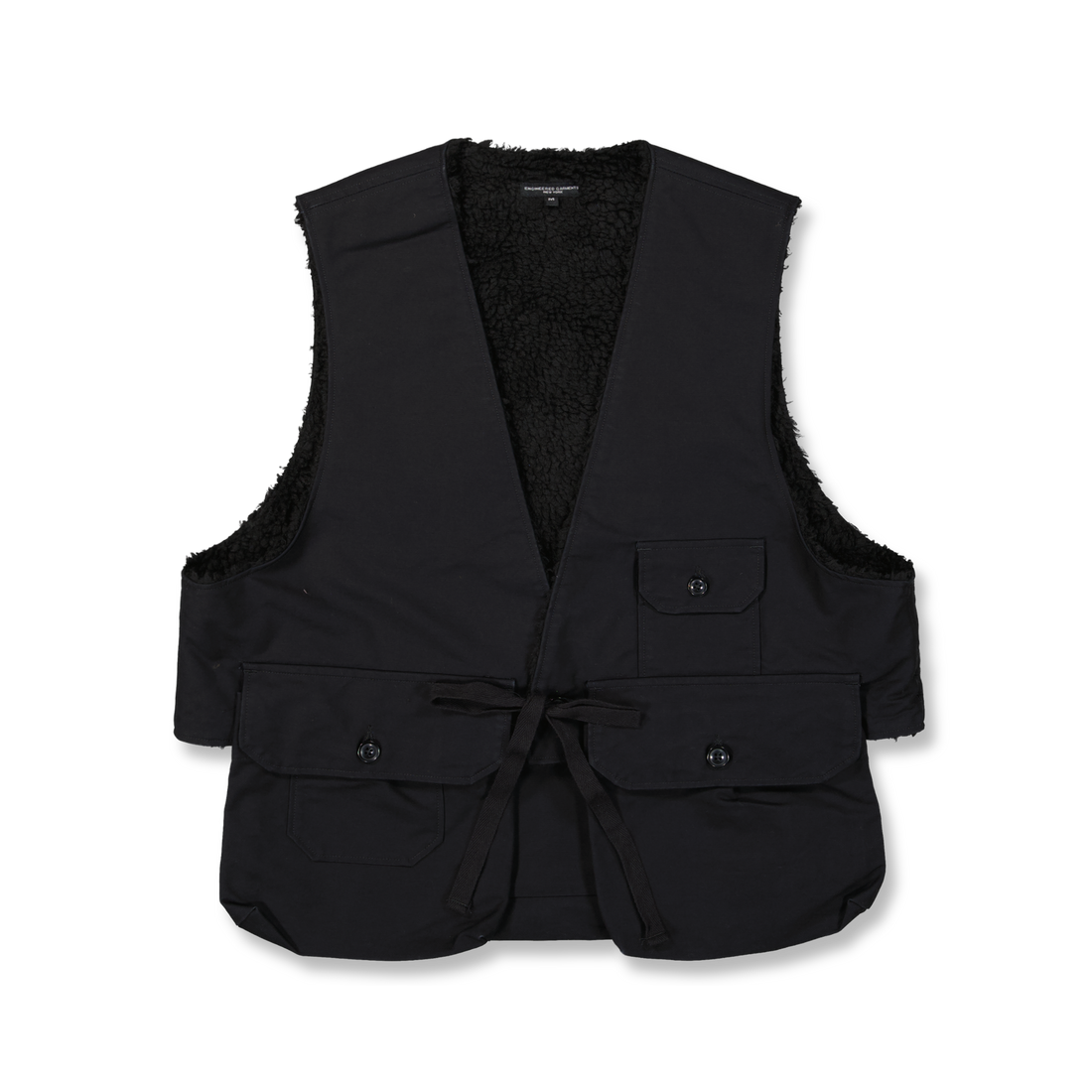 ENGINEERED GARMENTS Game Vest Black Zip Vest – Black | Engineered