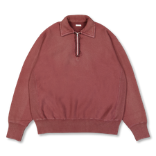 A.PRESSE Vintage Half Zip Sweatshirt - Burgundy