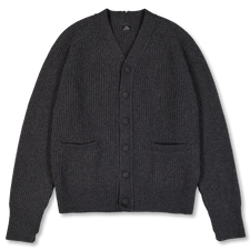 Salon C. Lundman Chunky Ribbed Cardigan - Dark Grey Melange