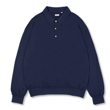 Nanamica Wool Jersey L/S Polo - Navy
