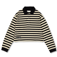 mfpen Cropped Fractured Polo - Wide Black Stripe