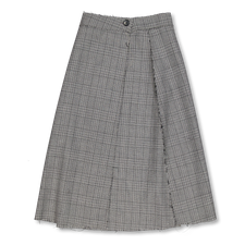 mfpen Heavy Wool Wrap Skirt - Grey Glen Check