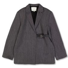 Studio Nicholson Silas Jacket High Twist Mouline - Black / White