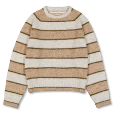 Stockholm (Surfboard) Club Raglan Knitted Sweater - Beige Stripe