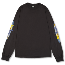 Stüssy Two Star Pig. Dyed LS Tee - Faded Black