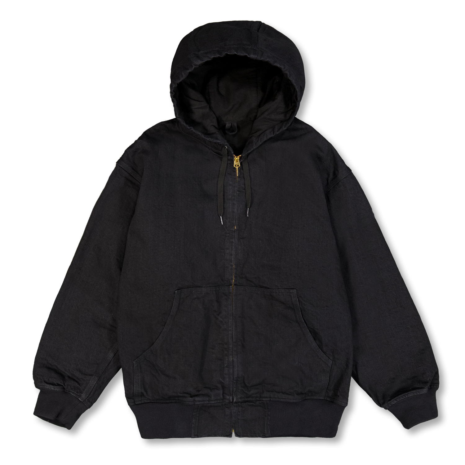 Black Denim Zip Parka