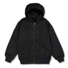 COMOLI Black Denim Zip Parka - Black