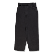 COMOLI Black Denim Belted Pants - Black