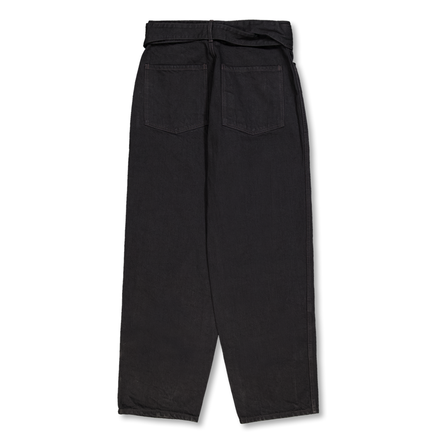 COMOLI Black Denim Belted Pants Black | Nitty Gritty