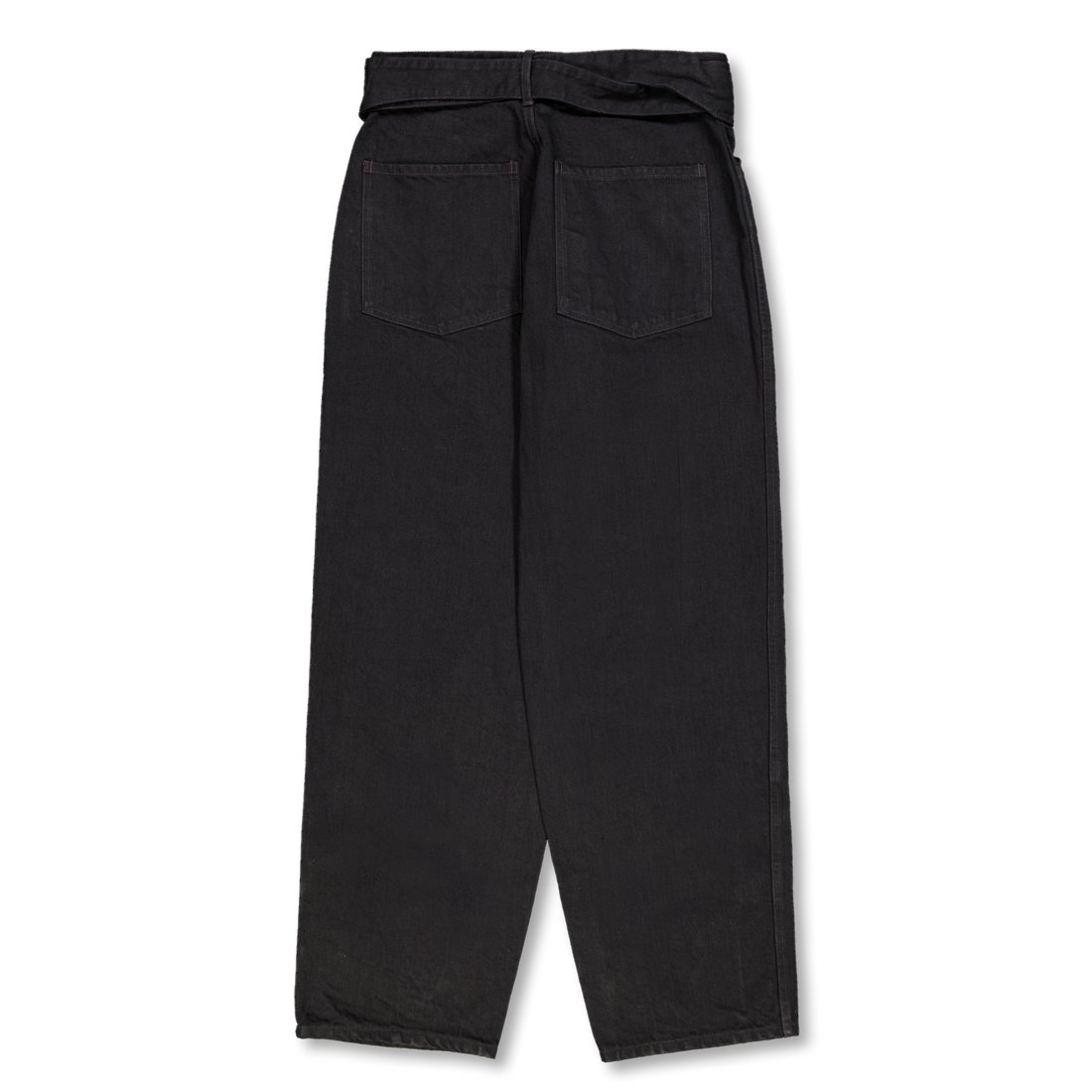 COMOLI Black Denim Belted Pants Black | Nitty Gritty