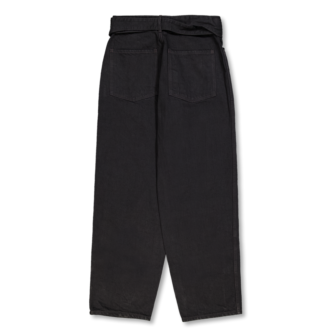 COMOLI Black Denim Belted Pants Black | Nitty Gritty