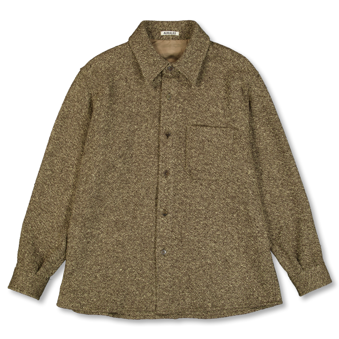 トップス AURALEE SPUN TWEED SHIRTS BLOUSON Homespun Tweed Shirt Blouson in Brown