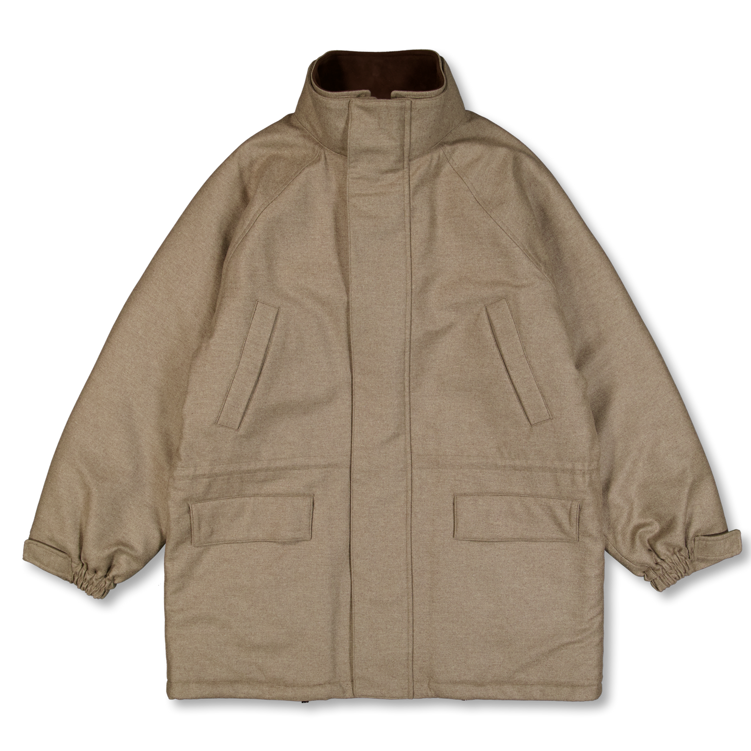 Wool Fulling Flannel Padded Over Blouson