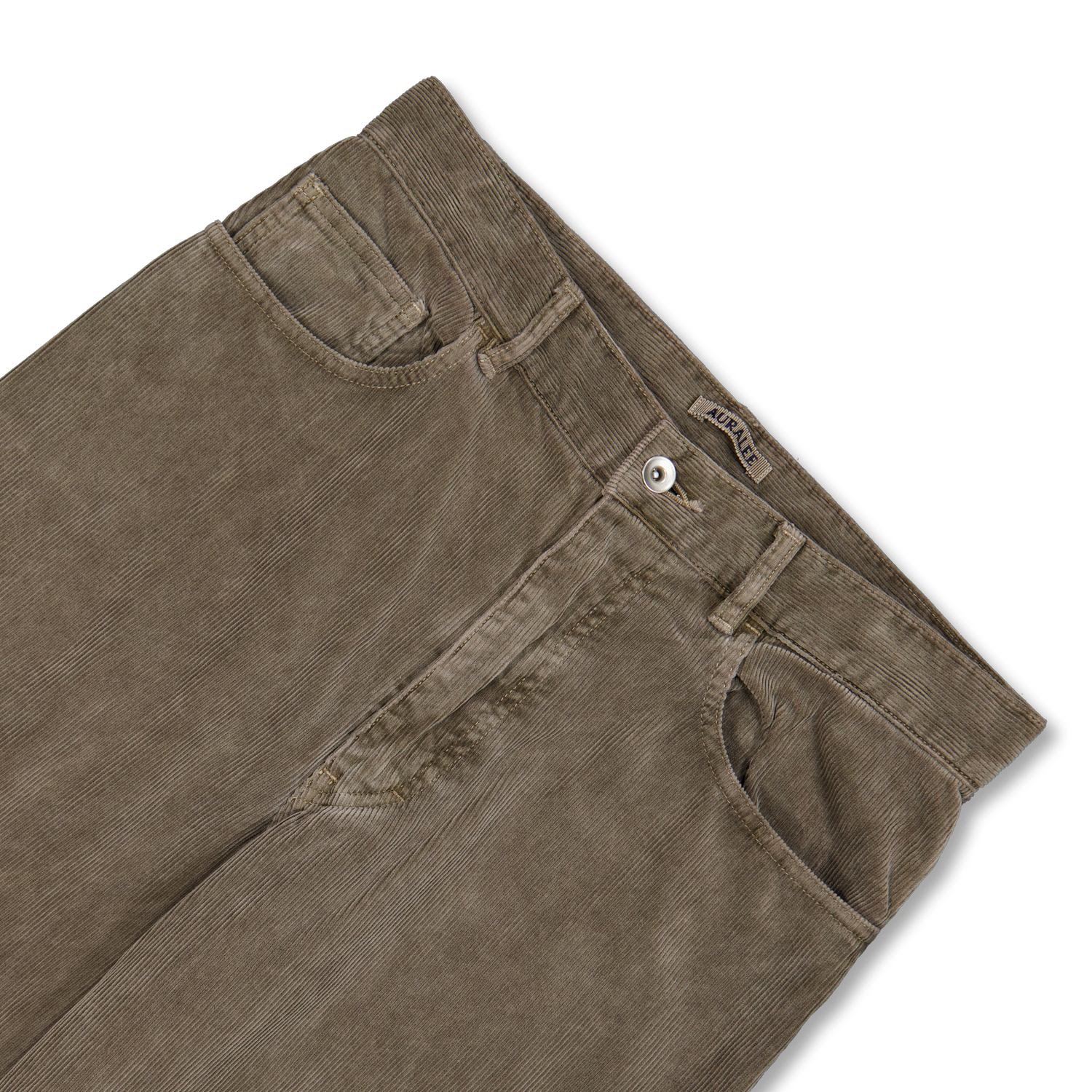 パンツ PIGMENT DYED FINX CORDUROY WIDE 5P PANTS Auralee Pigment Dyed Finx Corduroy Wide 5P Pants Olive Brown