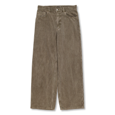 Auralee Pigment Dyed Finx Corduroy Wide 5P Pants - Olive Brown