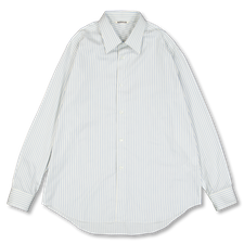Auralee Cotton Silk Stripe Shirt - White Stripe