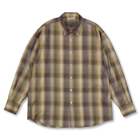 タグ付き size:3 Super Light Wool Check Shirt Auralee Super Light Wool Check Shirt Shirt Blue/Green/Check