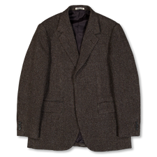 Auralee Alpaca Wool Silk Tweed Over Jacket - Gray Brown Hairline