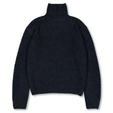 Auralee Cashmere Melange Knit Turtle - Top Navy Black