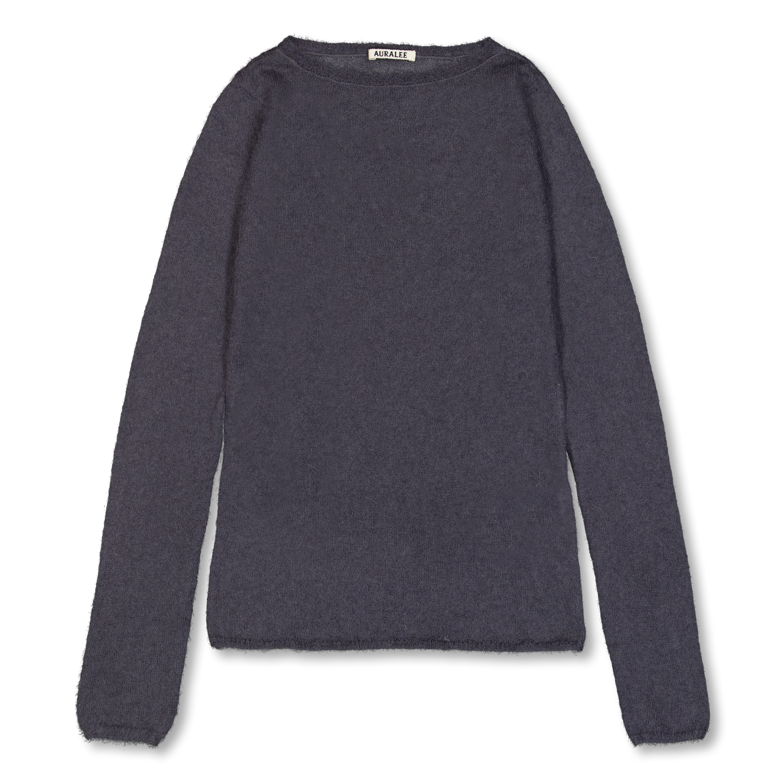 Kid Mohair Sheer Knit Boat-Neck P/O